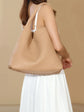 Luxury PU Leather Knitted Tote And Purse Handbag